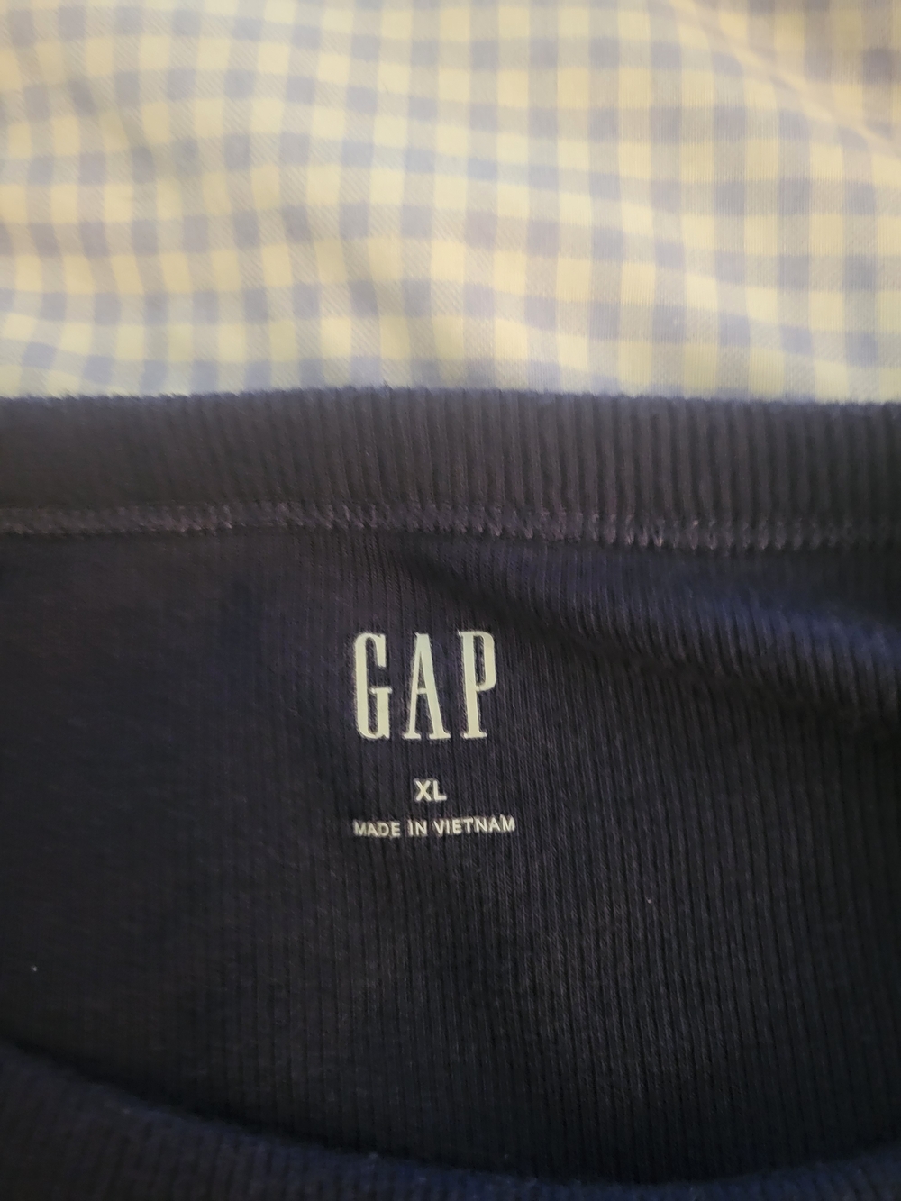 GAP Women's Navy Crewneck Jersey - Solid Long Sleeve - Picture 3 of 3